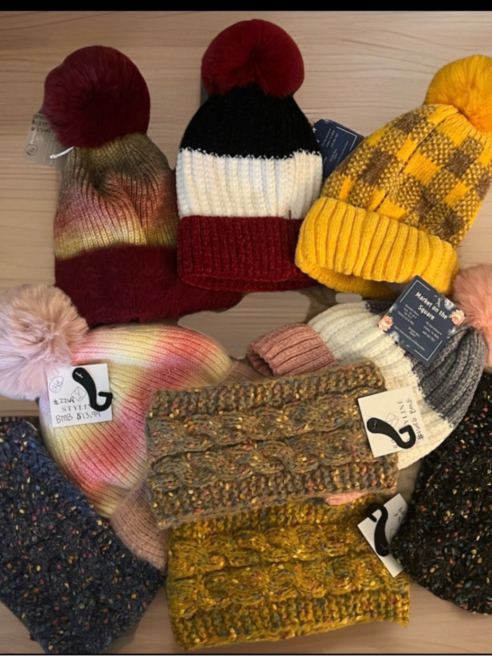 9 piece bundle of brand new Styline Beanies #380